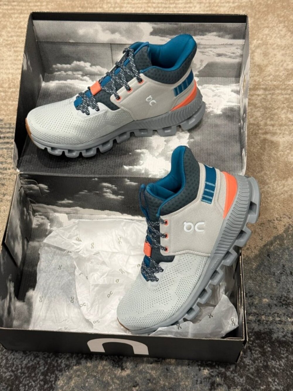 On Cloud Cloud Hi Edge Glacier Shadow Running Shoes Women's US 7 - Picture 8 of 9